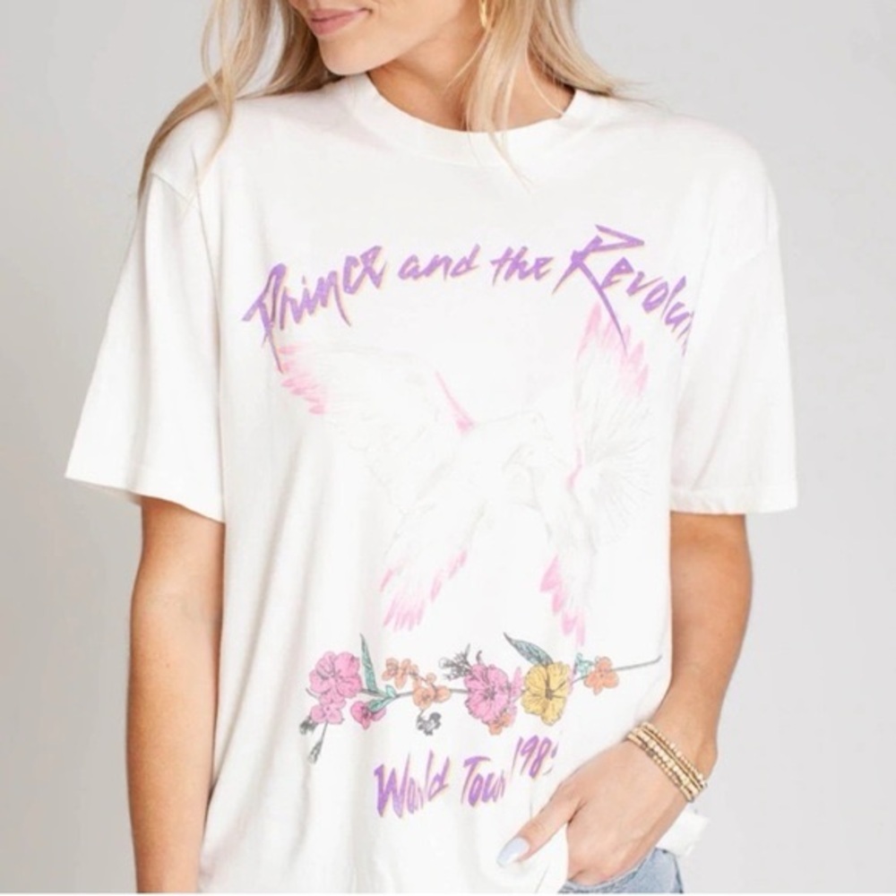 Daydreamer White Tee Prince World Tour 1985